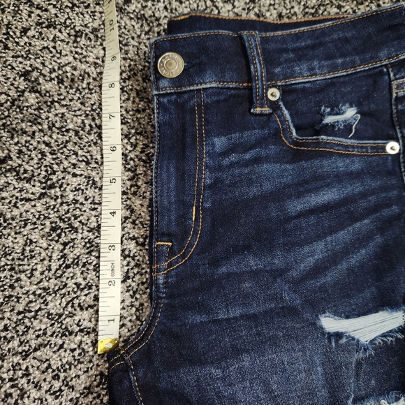 American Eagle Midi Shorts Women Size 8,Destruction,Darkwash,Next Level Stretch - Picture 7 of 8